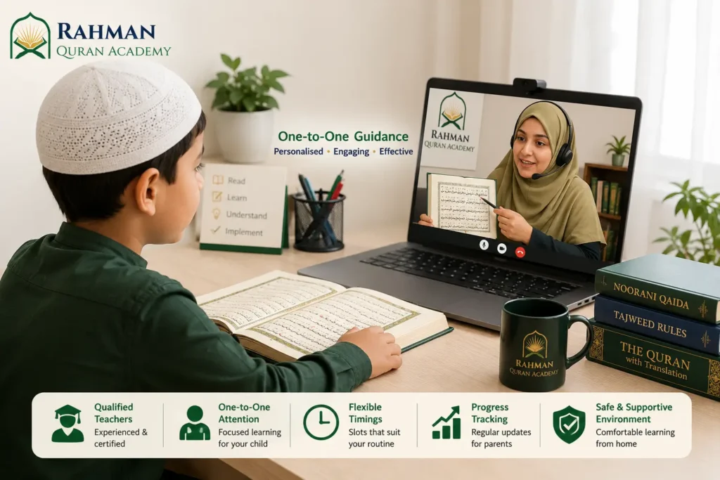 Teaching the Quran to Children: A Practical Guide for Parents 4 One-to-one Quran lesson for a child with a qualified teacher