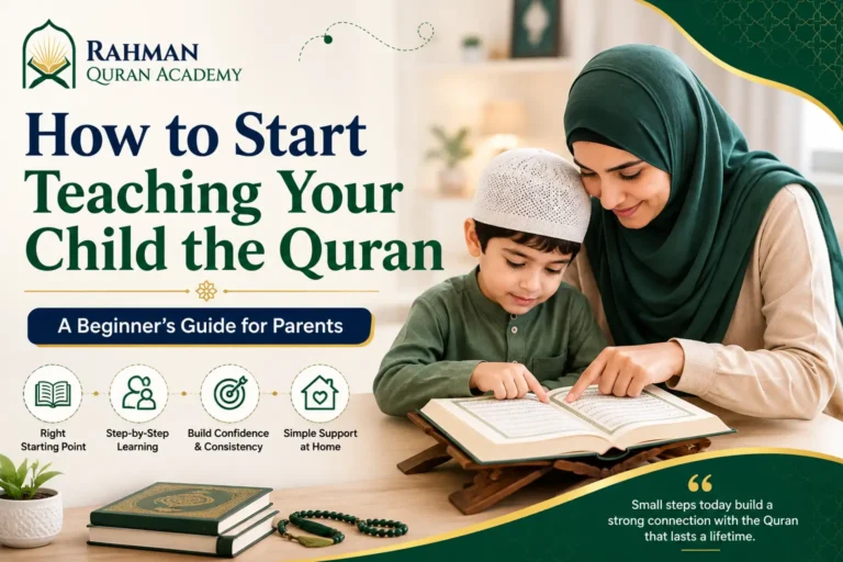 How to Start Teaching Your Child the Quran: A Beginner's Guide 11 Parent teaching a child how to read the Quran at home