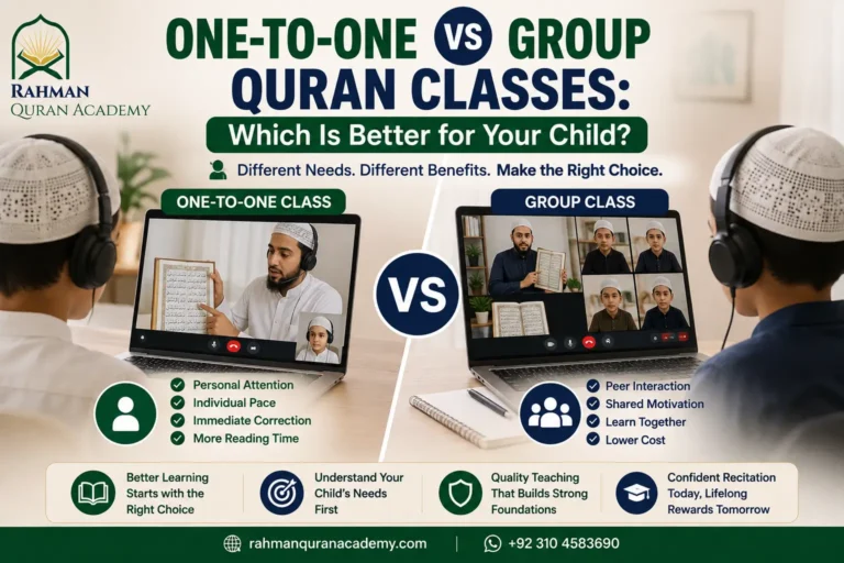 Comparison of one-to-one and group online Quran classes for children