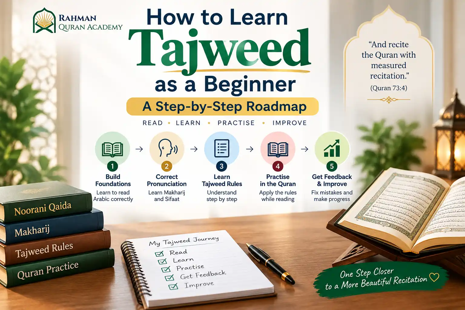 How to Learn Tajweed as a Beginner: A Step-by-Step Roadmap 1 How to learn Tajweed as a beginner with a step-by-step roadmap