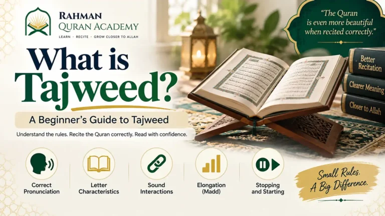 **ALT text:** `What is Tajweed and how it helps with correct Quran pronunciation, sound, elongation and stopping`